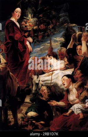 Un'offerta a Cerere, Dea del raccolto 1620 di Jacob Jordaens Foto Stock