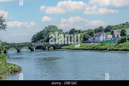 Annagassan Bridge over the River Glyde, ad Annagassan, Co Louth, Irlanda. Foto Stock
