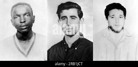James Earl Chaney (1943 – 1964), Andrew Goodman (1943 – 1964) e Michael Henry Schwerner (1939 – 1964) attivisti per i diritti civili americani. Erano tre lavoratori del Congress of Racial Equality (CORE) che furono assassinati a Filadelfia, Mississippi, dai membri del Ku Klux Klan nel 1964. Foto Stock