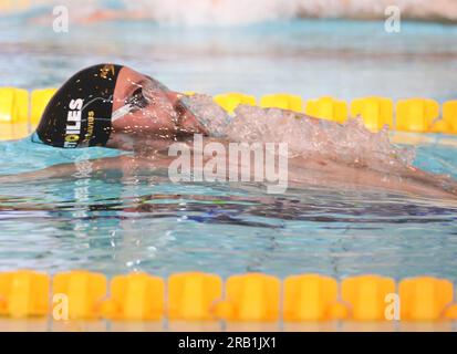 STRAVIUS Jérémy , Men Heat 50 M Backstroke durante i Campionati francesi di nuoto Elite il 16 giugno 2023 a Rennes, Francia - foto Laurent Lairys / DPPI Foto Stock