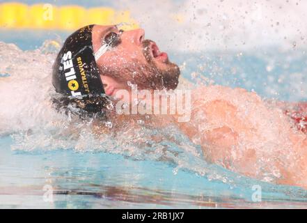 STRAVIUS Jérémy , Men Heat 50 M Backstroke durante i Campionati francesi di nuoto Elite il 16 giugno 2023 a Rennes, Francia - foto Laurent Lairys / DPPI Foto Stock