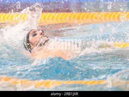 STRAVIUS Jérémy , Men Heat 50 M Backstroke durante i Campionati francesi di nuoto Elite il 16 giugno 2023 a Rennes, Francia - foto Laurent Lairys / DPPI Foto Stock