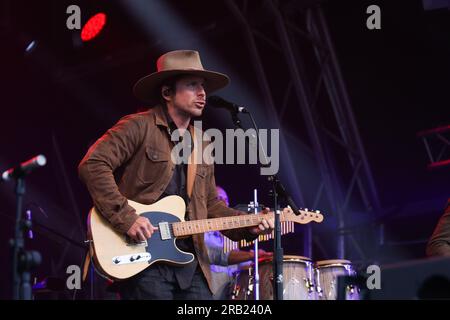 Lukas Nelson & POTR si esibiscono al Black Deer Festival, Eridge Park, Kent, giugno 2023 Foto Stock