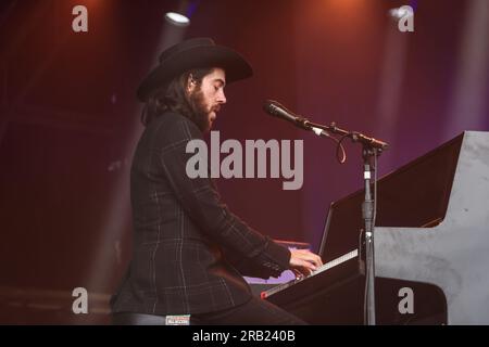 Lukas Nelson & POTR si esibiscono al Black Deer Festival, Eridge Park, Kent, giugno 2023 Foto Stock