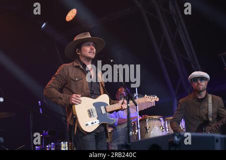 Lukas Nelson & POTR si esibiscono al Black Deer Festival, Eridge Park, Kent, giugno 2023 Foto Stock