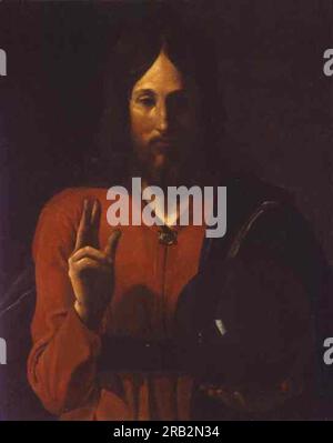 Christ Bénissant 1620 di Georges de la Tour Foto Stock