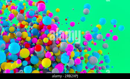 Rendering 3d, sfondo colorato oggetto sfera Foto Stock
