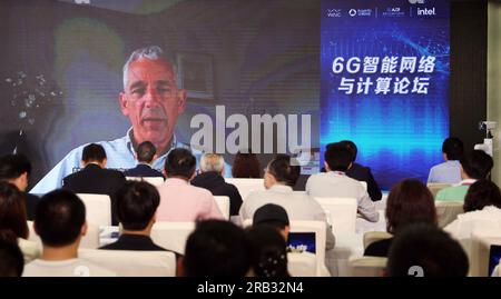 Shanghai, Cina. 7 luglio 2023. SHANGHAI, CINA - 6 LUGLIO 2023 - 2023 World Artificial Intelligence Conference 6G Intelligent Network and Computing Forum, 6 luglio 2023, Shanghai, Cina. (Foto di Costfoto/NurPhoto) credito: NurPhoto SRL/Alamy Live News Foto Stock