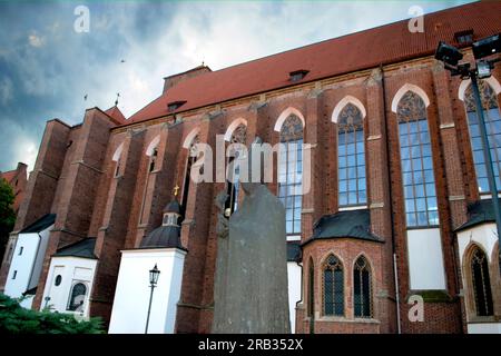 Antichi edifici di Ostrow Tumski di giorno a Breslavia. Foto di alta qualità Foto Stock