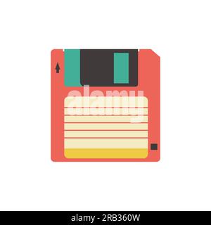 Floppy disk stile piatto retro. Illustrazione vettoriale Illustrazione Vettoriale