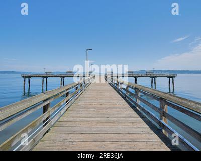 Fisherman's Pier sulla Ruston Way a Tacoma, Washington Foto Stock