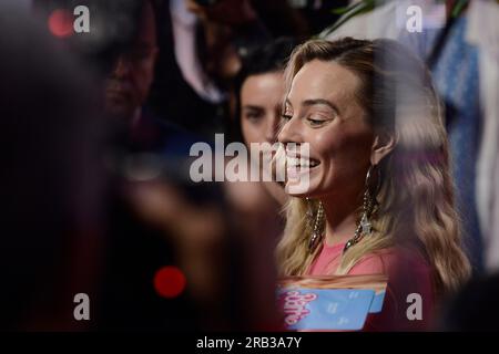 Città del Messico, Messico. 6 luglio 2023. 6 luglio 2023, città del Messico, Messico: L'attrice Margot Robbie partecipa al tappeto rosa di Barbie al Toreo Parque Central. Il 6 luglio 2023 a città del Messico, Messico. (Foto di Carlos Tischler/ Credit: Eyepix Group/Alamy Live News Foto Stock