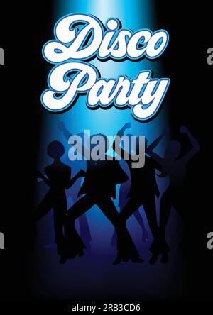 Silhouette illustrazione di giovani coppie energiche discoteca ballare sul pavimento, festa, stile di vita tema Illustrazione Vettoriale