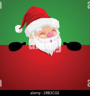 Divertente cartoon illustrazione di un Babbo Natale piependo Illustrazione Vettoriale