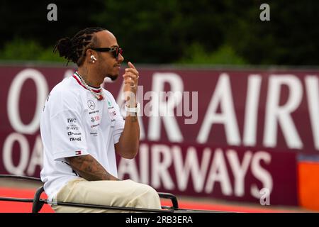 Spielberg, Austria - 02 LUGLIO 2023, #44 Lewis Hamilton (GBR, Mercedes), sfilata piloti, FIA F1 Austrian Grand Prix Foto Stock