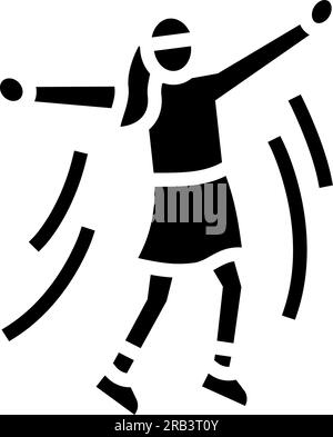 icona ragazza che salta glifo illustrazione vettoriale Illustrazione Vettoriale