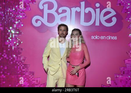 Città del Messico, Messico. 6 luglio 2023. 6 luglio 2023, città del Messico, Messico: Ryan Gosling e Margot Robbie partecipano al tappeto rosa per Barbie al Toreo Parque Central. Il 6 luglio 2023 a città del Messico, Messico. (Foto di Carlos Tischler/Eyepix/Sipa USA) credito: SIPA USA/Alamy Live News Foto Stock