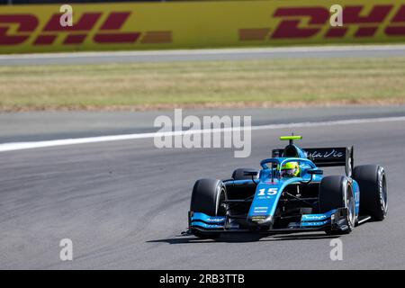 Silverstone, Regno Unito 6 luglio 2023 Silverstone, Regno Unito il 6 luglio 2023 Amaury Cordeel (BEL) prende parte alla sessione di prove di Formula 2 durante la FORMULA 1 ARAMCO BRITISH GRAND PRIX 2023 sul circuito di Silverstone, nel Regno Unito, il 6 luglio 2023 Foto Stock