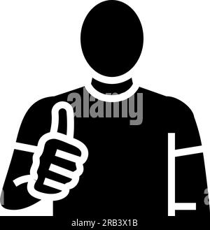 man mostra l'icona del glifo della classe illustrazione vettoriale Illustrazione Vettoriale