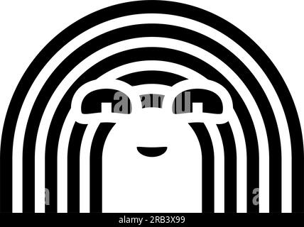 illustrazione vettoriale dell'icona del glifo del carattere rainbow smile Illustrazione Vettoriale