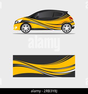 decalcomania per auto di lusso con design vettoriale di tendenza. Illustrazione Vettoriale