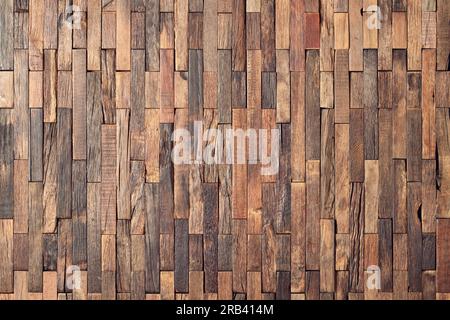 pareti interne in legno di fondo, pannelli a mosaico in legno Foto Stock