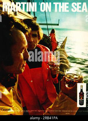 Martini on the Sea, pubblicità amara Martini in una rivista francese 1972 Foto Stock