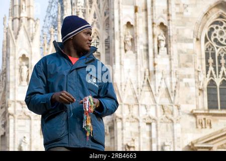 Immigrati africani, Milano, Italia Foto Stock