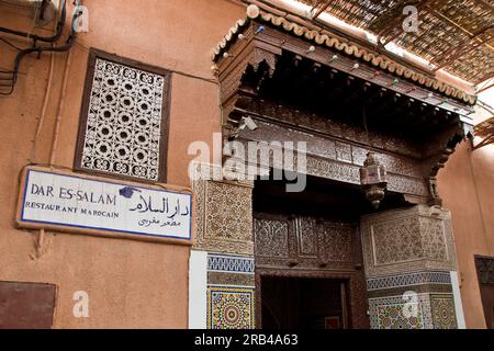 Marocco, Marrakech, ristorante Dar es-Salam Foto Stock