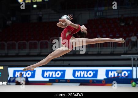 Anna-Maria SHATOKIN, TSV Schmiden, palla d'azione, ginnastica, ginnastica ritmica, All-around Individual, il 6 luglio 2023 a Duesseldorf/ Germania. La finale 2023 Reno-Ruhr dal 06,07 al 09.07.2023 Foto Stock