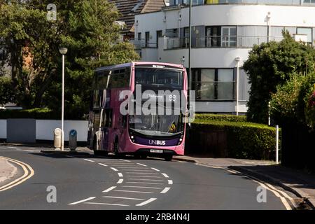 Morebus compagnia di autobus Bournemouth, fotografie scattate a Southborne e Hengistbury Head Foto Stock