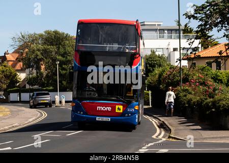 Morebus compagnia di autobus Bournemouth, fotografie scattate a Southborne e Hengistbury Head Foto Stock