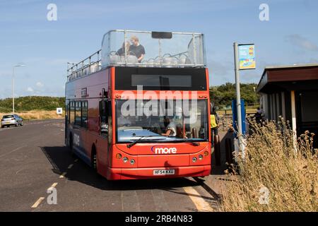 Morebus compagnia di autobus Bournemouth, fotografie scattate a Southborne e Hengistbury Head Foto Stock