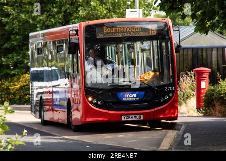 Morebus compagnia di autobus Bournemouth, fotografie scattate a Southborne e Hengistbury Head Foto Stock