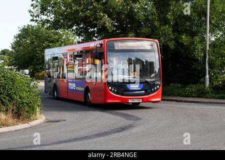 Morebus compagnia di autobus Bournemouth, fotografie scattate a Southborne e Hengistbury Head Foto Stock