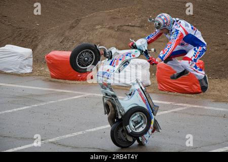 Stuntman. eicma. bicicletta e moto in mostra. Milano 2013 Foto Stock