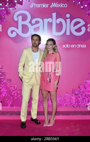 Città del Messico, Messico. 6 luglio 2023. 6 luglio 2023, città del Messico, Messico: Ryan Gosling e Margot Robbie partecipano al tappeto rosa per Barbie al Toreo Parque Central. Il 6 luglio 2023 a città del Messico, Messico. (Foto di Carlos Tischler/ Eyepix Group) (foto di Eyepix/NurPhoto) credito: NurPhoto SRL/Alamy Live News Foto Stock