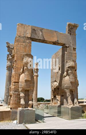 Cancello di tutte le nazioni. Sito archeologico di Persepolis. Iran Foto Stock