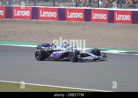 Towcester, Northants, Regno Unito. 7 luglio 2023. Pierre Gasly, Alpine, a Silverstone durante le prove di FridaysÕ per il Gran Premio di F1 Aramco British Credit: Motofoto/Alamy Live News Foto Stock