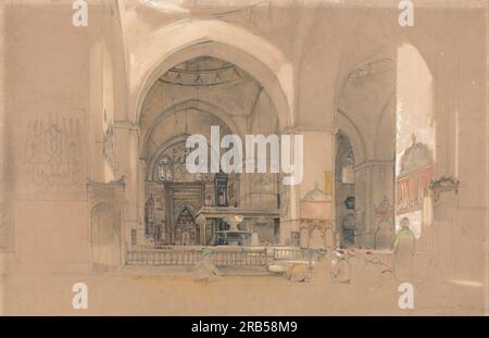 Interno della grande Moschea, (Ulucami) Bursa, Turchia 1841 di John Frederick Lewis Foto Stock