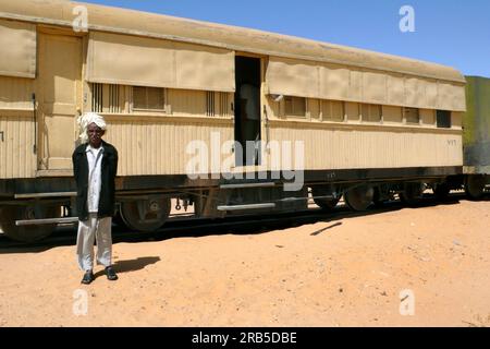 Ferrovia nel deserto. Nubia. Sudan. Nord Africa Foto Stock