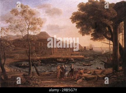 Harbour Scene with lagning Heliades 1640 di Claude Lorrain Foto Stock