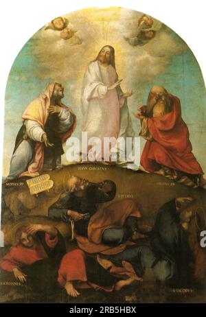 La Trasfigurazione di Cristo c.1511; Italia di Lorenzo lotto Foto Stock
