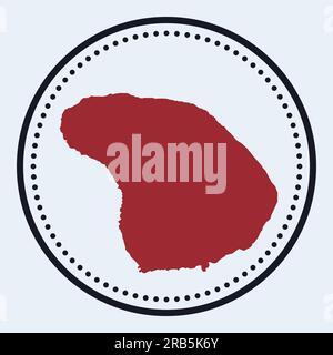 Lanai round stamp. Round logo with island map and title. Stylish minimal Lanai badge with map. Vector illustration. Illustrazione Vettoriale