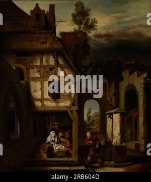 Adoration of the Shepherds 1660 di Nicolaes Maes Foto Stock