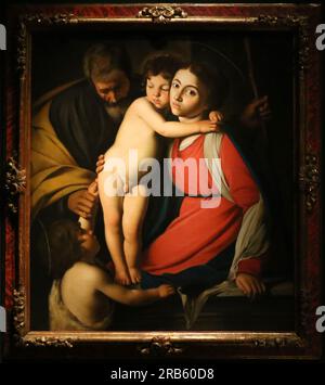 Sacra famiglia con San Giovannino di Juan Bautista Maíno Foto Stock