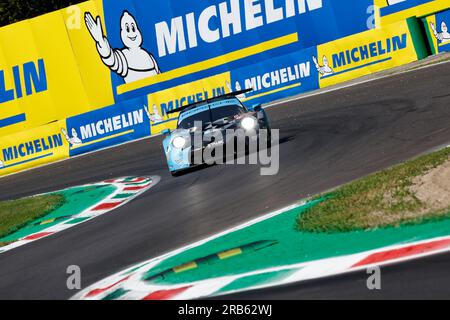 77 RIED Christien (Ger), PEDERSEN Mikkel (dnk), ANDLAUER Julien (fra), Dempsey-Proton Racing, Porsche 911 RSR - 19, azione durante le 6 ore di Monza 2023, 3° round del Campionato Mondiale di Endurance FIA 2023, dal 7 al 9 luglio 2023 sull'autodromo Nazionale di Monza, a Monza, Italia credito: Independent Photo Agency Srl/Alamy Live News Foto Stock