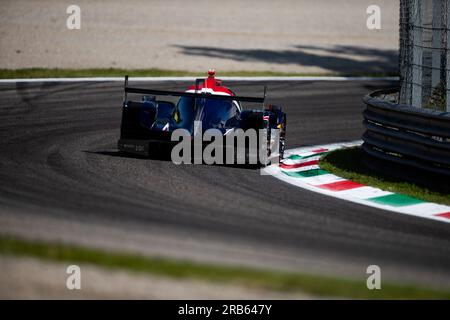 22 LUBIN Frederick (gbr), HANSON Philip (gbr), ALBUQUERQUE Filipe (prt), United Autosports, Oreca 07 - Gibson, azione durante le 6 ore di Monza 2023, 3° round del Campionato Mondiale Endurance 2023 FIA, dal 7 al 9 luglio 2023 sull'autodromo Nazionale di Monza, a Monza, Italia crediti: Independent Photo Agency Srl/Alamy Live News Foto Stock