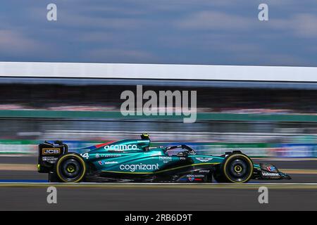 Silverstone, Regno Unito. 7 luglio 2023. Fernando Alonso 14 (SPA), Aston Martin AMR-23 durante la FORMULA 1 ARAMCO BRITISH GRAND PRIX 2023 sul circuito di Silverstone, Silverstone, Regno Unito il 7 luglio 2023 Credit: Every Second Media/Alamy Live News Foto Stock