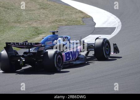 Towcester, Northants, Regno Unito. 7 luglio 2023. Esteban Ocon, Alpine, a Silverstone durante FridaysÕ le prove del Gran Premio di F1 Aramco British Credit: Motofoto/Alamy Live News Foto Stock